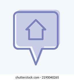 Icon Location. suitable for building symbol. two tone style. simple design editable. design template vector. simple illustration
