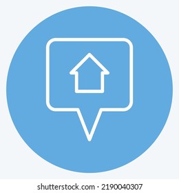 Icon Location. suitable for building symbol. blue eyes style. simple design editable. design template vector. simple illustration