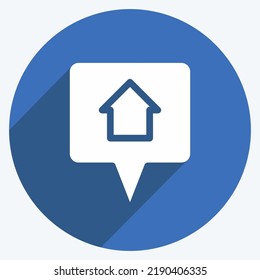 Icon Location. suitable for building symbol. long shadow style. simple design editable. design template vector. simple illustration