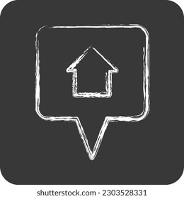 Ubicación del icono. adecuado para el símbolo de construcción. estilo tiza. diseño simple editable. vector de plantilla de diseño