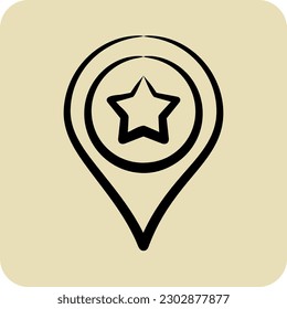 Ubicación del icono. adecuado para el símbolo educativo. estilo dibujado a mano. diseño simple editable. plantilla de diseño
