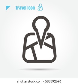 icon location  vector illustration isolated sign symbol thin line for web, modern minimalistic flat design vector on white background