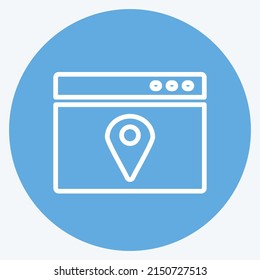 Icon Location Web Advertising. suitable for IT Services symbol. blue eyes style. simple design editable. design template vector. simple symbol illustration