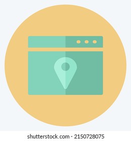 Icon Location Web Advertising. suitable for IT Services symbol. flat style. simple design editable. design template vector. simple symbol illustration