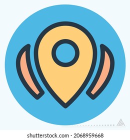 Icon Locations - Color Mate Style - Simple illustration, Editable stroke, Design template vector, Good for prints, posters, advertisements, announcements, info graphics, etc.