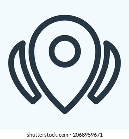 Icon Locations - Line Style - Einfache Illustration, Bearbeitbarer Strich, Design Template Vektor, gut für Drucke, Plakate, Anzeigen, Ankündigungen, Infografiken, etc.