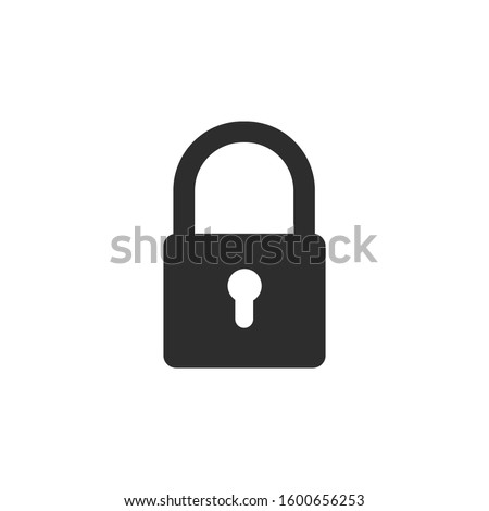 Icon Lock Black and White Vector Graphic Design