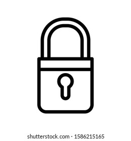 Icon lock in outline style. vector illustration and editable stroke. Isolated on white background.