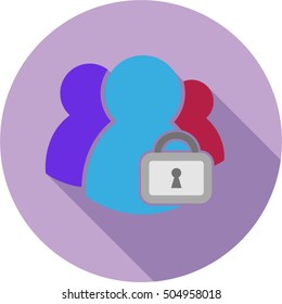 icon, lock people asossiation flat design