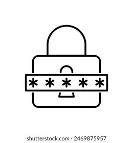 icono bloqueo de protección diseño de Vector estilo de contorno