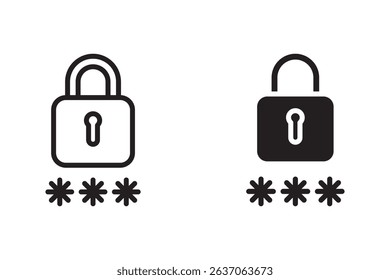 icon lock set. encoded security. system guarding