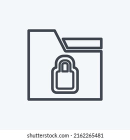 Icon Locked Folder. suitable for User Interface symbol. line style. simple design editable. design template vector. simple symbol illustration