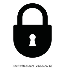 Icon of locked on white background. Padlock Security icon. Pin Locked Icon