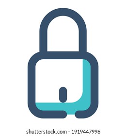 icon locked status using filled line style and blue color