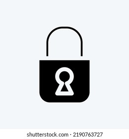 Icon Locked. suitable for Security symbol. glyph style. simple design editable. design template vector. simple illustration