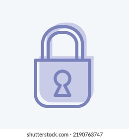 Icono bloqueado. adecuado para el símbolo de seguridad. estilo de dos tonos. diseño simple editable. vector de plantilla de diseño. ilustración simple