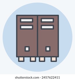 Icon Locker. related to Security symbol. color mate style. simple design illustration