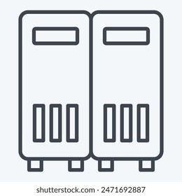Icon Lockers. related to Rugby symbol. line style. simple design illustration