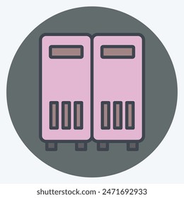 Icon Lockers. related to Rugby symbol. color mate style. simple design illustration