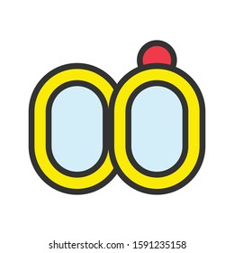 Icon locket in lineal color style. vector illustration and editable stroke. Isolated on white background.