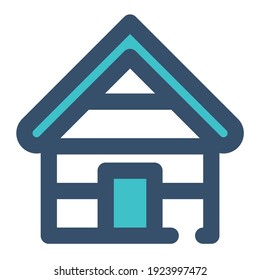 icon lodge using filled line style and blue color