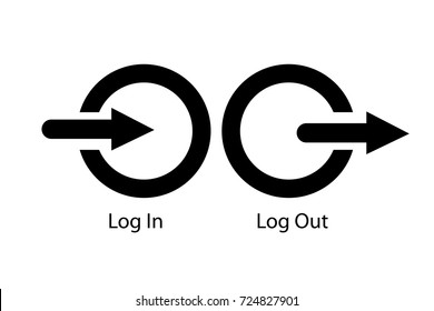 Icon : Log in and Out, Isolated on White
