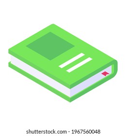 Icon Of Logbook In Isometric Design, Editable Vector