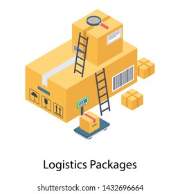 
Icon of logistics packages in isometric design
