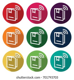 Icon logo abstract book connection, visual concept to share insights / science / education for business, media forum, other information communication media.