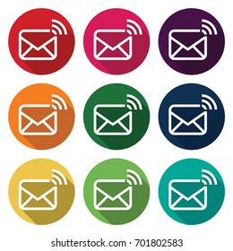 Icon logo abstract mail connection, visual concept to share messaging information for business, media forums, other information communication media.
