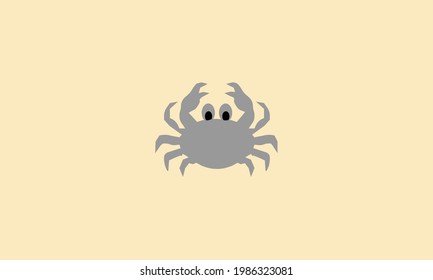 icon logo with animal concept, icon logo with line art crab