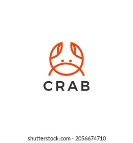 icon logo with animal concept icon logo with line art crab