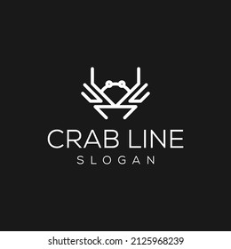 icon logo with animal concept, icon logo with line art crab