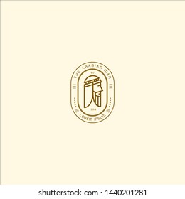 icon logo arabian man concept with line art