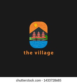 icon logo badge with village concept