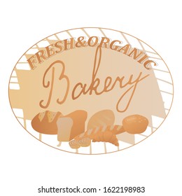 Icon logo for bakery in vector design with bakery dishes. Elegant and modern with lettering