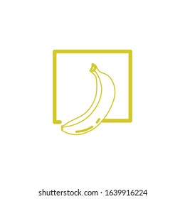 icon logo banana in box vector design