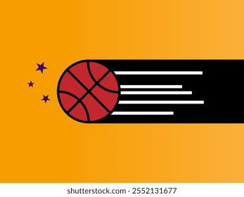 icon logo basketball in orange background