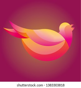 icon logo bird golden section 