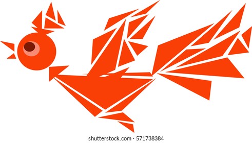 icon logo bird symbol, the rooster orange