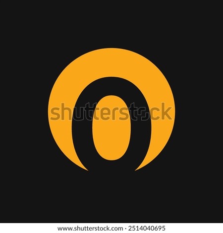 The icon or logo is a black number 0 in an orange circle with a black background.