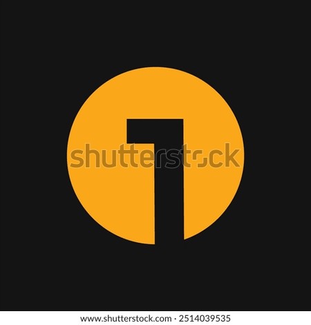 The icon or logo is a black number 1 in an orange circle with a black background.