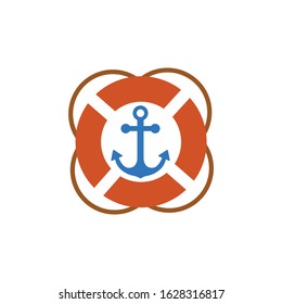 icon logo buoys and anchors illustration vector design