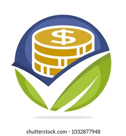 icon logo business finance investment with the concept of growing and the combination of check mark