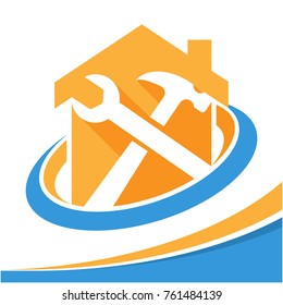 icon logo for the business of repair, renovation, home care services