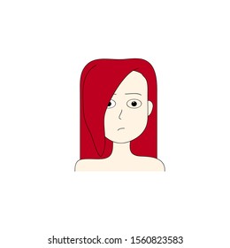 icon logo cartoon characters face red haired woman