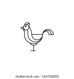 icon logo chicken vector ilustration,  logo design templates in linear style - rooster and hen line - emblem for chicken farm or cooking concept