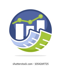 icon logo with the concept of bookkeeping management for business reports, sales, investment
