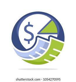 icon logo with the concept of bookkeeping management for tax reporting
