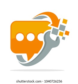 icon logo with the concept of communication media repair service
